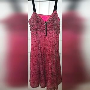 Torrid Betsey Johnson Pink Tulle Leopard Print Dress Size 16
